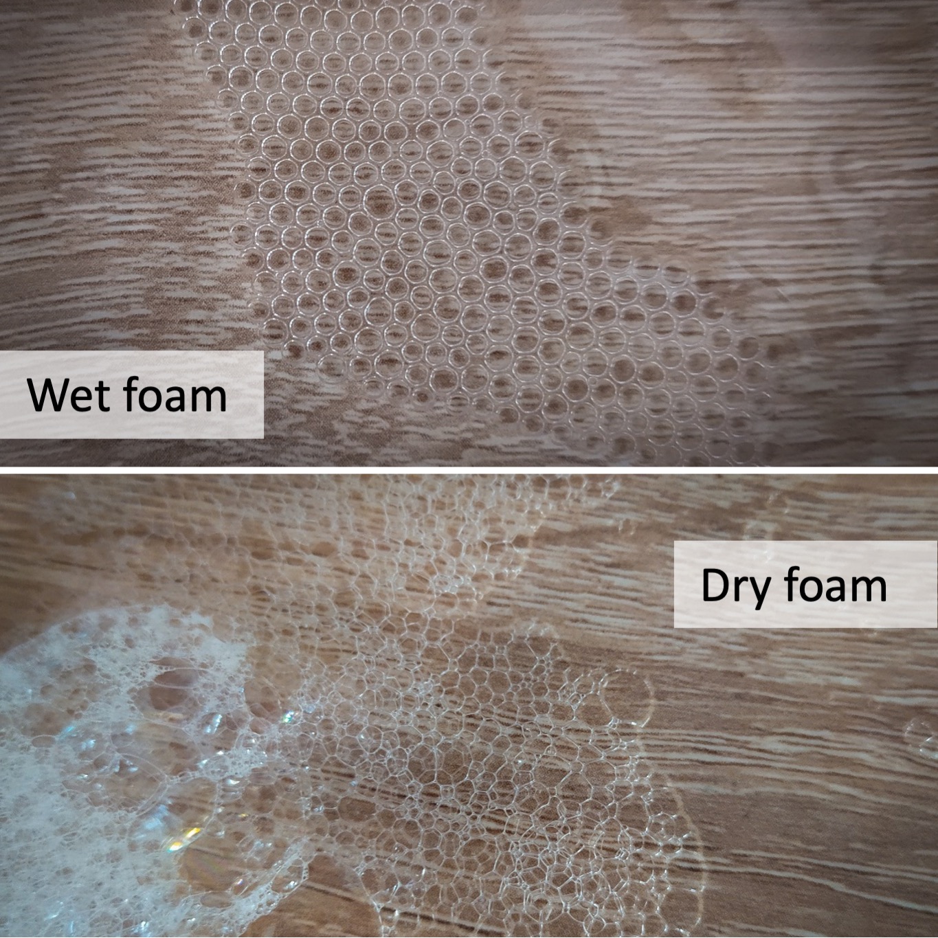 Dry and wet foam